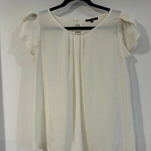 Papermoon Ivory Pleated Short Sleeve Blouse